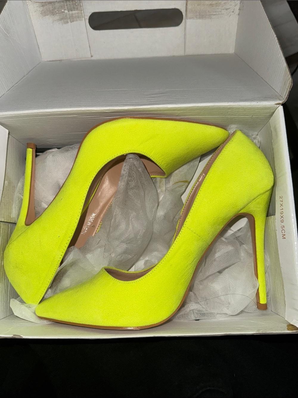 Neon Yellow Pointed Toe Stiletto Pumps